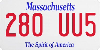 MA license plate 280UU5