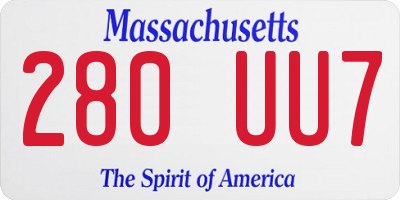 MA license plate 280UU7