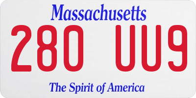MA license plate 280UU9
