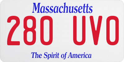 MA license plate 280UV0