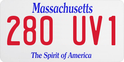 MA license plate 280UV1