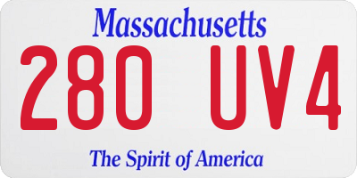 MA license plate 280UV4