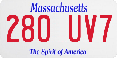 MA license plate 280UV7