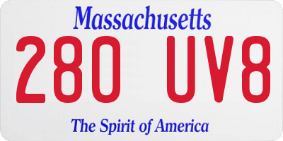 MA license plate 280UV8