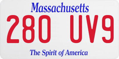 MA license plate 280UV9