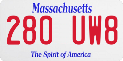 MA license plate 280UW8