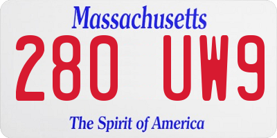 MA license plate 280UW9