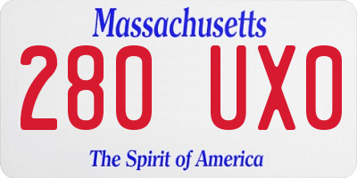 MA license plate 280UX0