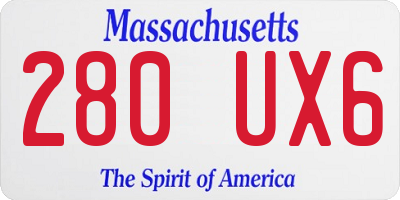 MA license plate 280UX6
