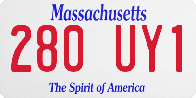 MA license plate 280UY1