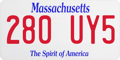 MA license plate 280UY5
