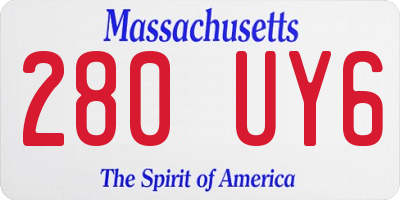MA license plate 280UY6