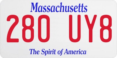 MA license plate 280UY8