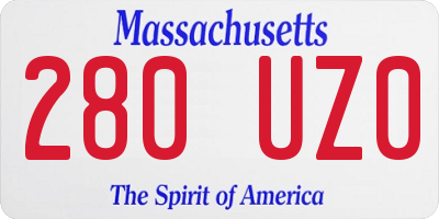 MA license plate 280UZ0