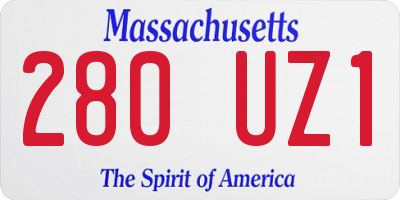 MA license plate 280UZ1