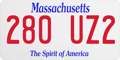 MA license plate 280UZ2