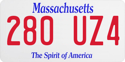 MA license plate 280UZ4