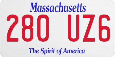 MA license plate 280UZ6