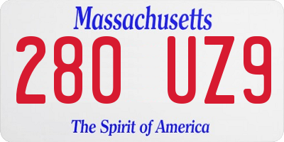 MA license plate 280UZ9