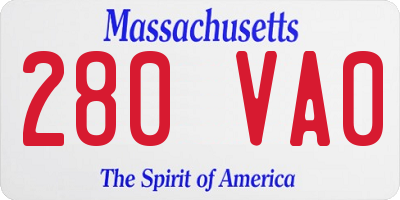 MA license plate 280VA0