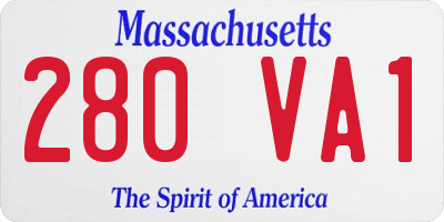MA license plate 280VA1