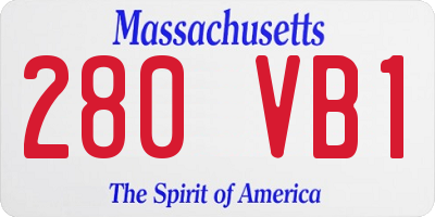 MA license plate 280VB1