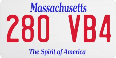 MA license plate 280VB4