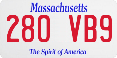MA license plate 280VB9