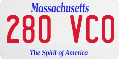MA license plate 280VC0