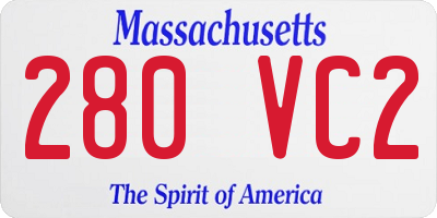 MA license plate 280VC2