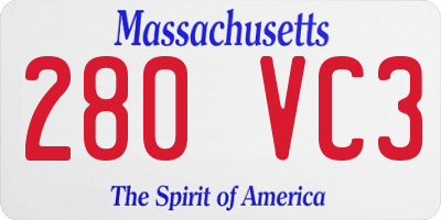 MA license plate 280VC3