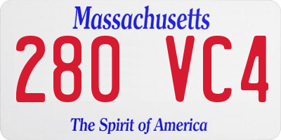 MA license plate 280VC4