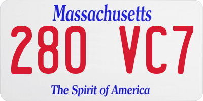 MA license plate 280VC7