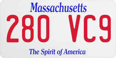 MA license plate 280VC9