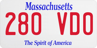 MA license plate 280VD0
