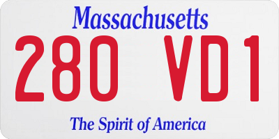 MA license plate 280VD1