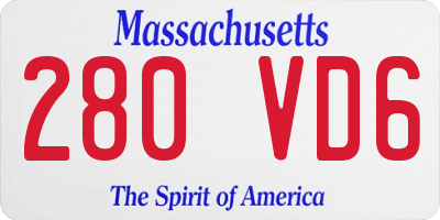 MA license plate 280VD6