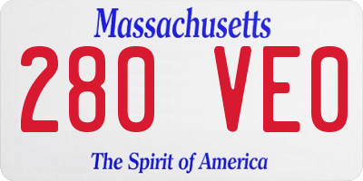 MA license plate 280VE0