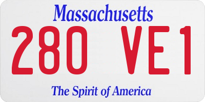 MA license plate 280VE1