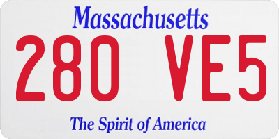 MA license plate 280VE5