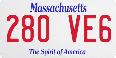 MA license plate 280VE6