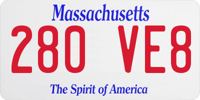 MA license plate 280VE8