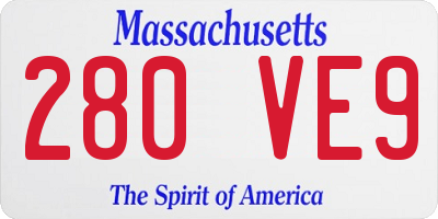 MA license plate 280VE9