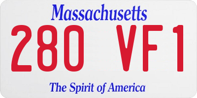 MA license plate 280VF1