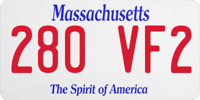 MA license plate 280VF2