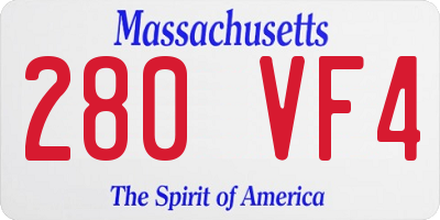 MA license plate 280VF4