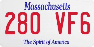 MA license plate 280VF6