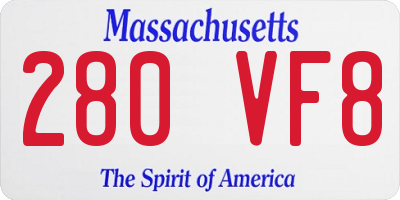MA license plate 280VF8