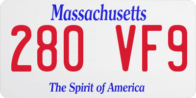 MA license plate 280VF9