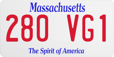 MA license plate 280VG1